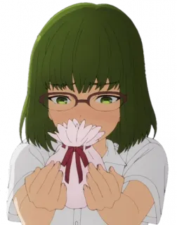 🎁 Anime, Garota, Fofa, Óculos, Presente telegram sticker