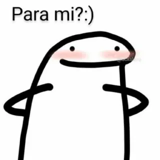 🙂 Para mi?:) flork, florkofcows, stick figure, cartoon, cute, blush, wholesome telegram sticker