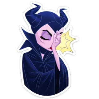 🤦‍♀️ Maleficent มาเลฟิเซนต์, ดิสนีย์, ตัวร้าย, ตัวละคร, เอามือกุมหน้า, เวทมนตร์, การ์ตูน telegram sticker