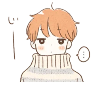 😐 kreskówka, ilustracja, anime, naklejka, postać, chłopak, pytanie telegram sticker