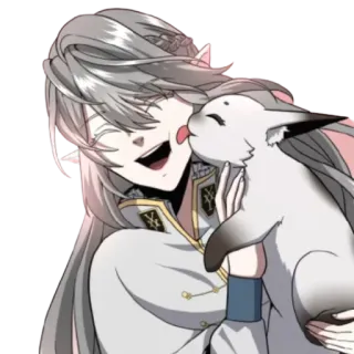 😄 Anime, Manga, Elfe, Chat, Animal de compagnie telegram sticker