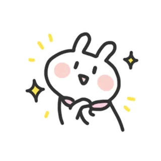 🤩 bunny, rabbit, cute, sparkles, animal, cartoon telegram sticker
