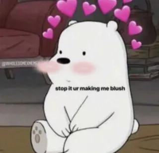 💗 stop it ur making me blush beruang, imut, hati, tersipu, kartun, menyenangkan, stiker telegram sticker
