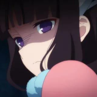 💕 anime, girl, angry, purple eyes, serious, character telegram sticker