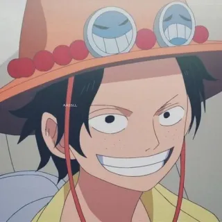🌟 Ace One Piece Anime, One Piece, Ace, Cartone animato, Adesivo whatsapp sticker