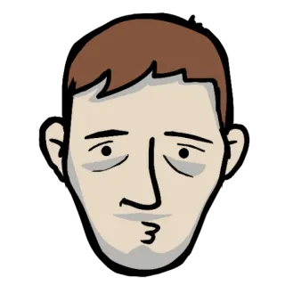😗 Gesicht, Ausdruck, Cartoon, Ärger, skeptisch telegram sticker
