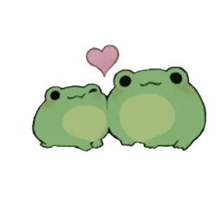 😀 개구리, 귀여운, 하트, 사랑, 동물 telegram sticker