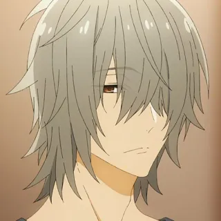 📚 anime, male, gray hair, sad, expressionless telegram sticker