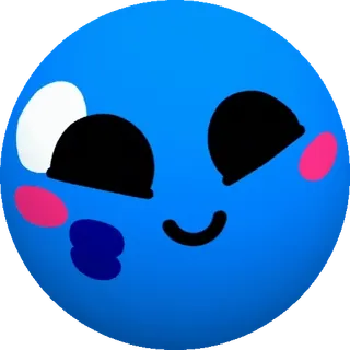 🥰 Emoji, Sticker, Bleu, Dessin animé, Mignon, Joyeux whatsapp sticker