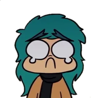 😓 грустный, плачущий, эмоциональный, мультфильм, слёзы whatsapp sticker