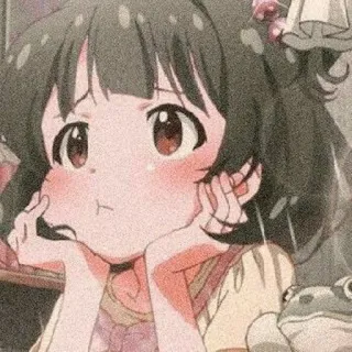 🙁 Anime, Ragazza, Carino, Cartone animato, Bambino, Triste telegram sticker
