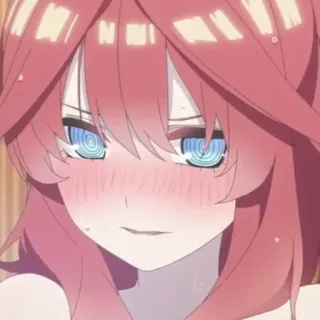 ☕️ anime, garota, cabelo vermelho, hipnotizada, desenho animado telegram sticker