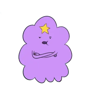 😒 Lumpy Space Princess Adventure Time cartoon, purple, star, Lumpy Space Princess, Adventure Time telegram sticker