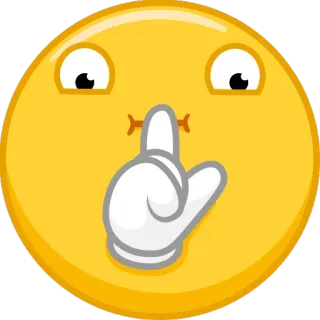 🤫 Emoji, Chut, Silence, Secret, Calme, Doigt, Bouche, Jaune telegram sticker