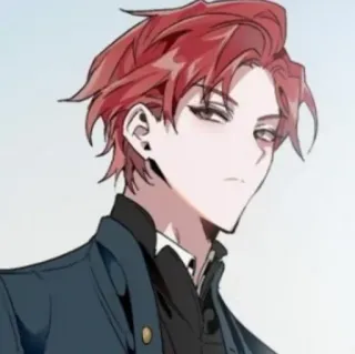 🥢 Anime, Manga, Personaje, Pelo rojo, Retrato, Guapo telegram sticker