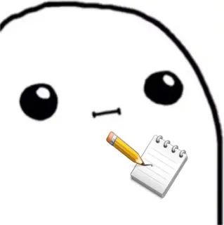 😐 Мультфильм, Карандаш, Письмо, Блокнот, Милый, Рисунок whatsapp sticker