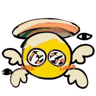 🥺 fofo, anjo, kawaii, adesivo, asas, amarelo telegram sticker