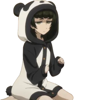 🐼 Shiina Mayuri Steins;Gate 애니메이션, 팬더, 여자, 캐릭터, onesie, 귀여운, 슈타인즈 게이트 telegram sticker