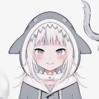 💎 Gawr Gura gawr gura, Anime Mädchen, Vtuber, Hai, Anime telegram sticker
