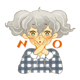 🙅 NO Frau, Nein, Reaktion, Ausdruck, Sticker, Cartoon telegram sticker