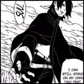 🕸️ Sasuke Naruto I CAN STILL STAND ON MY OWN TWO FEET. Anime, Manga, Sasuke, Naruto, Cytat, Determinacja, Walka, Silny telegram sticker
