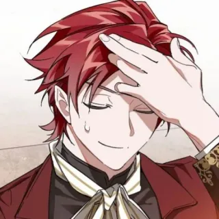 🗡 Anime, cheveux roux, homme, sourire, personnage, Manga whatsapp sticker