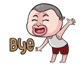 👋 Bye Dibujo animado, Personaje, Adiós, Despedida, Adiós whatsapp sticker