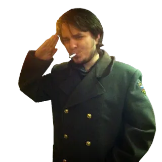 🚬 homme, salut, cigarette, manteau, militaire, personne telegram sticker
