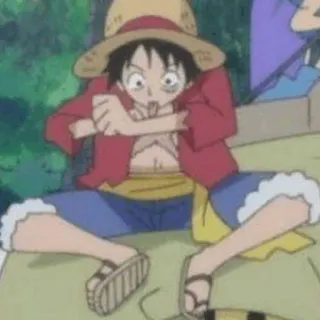 🤌 Monkey D. Luffy One Piece anime, one piece, monkey d. luffy, luffy, słomkowy kapelusz, kreskówka whatsapp sticker