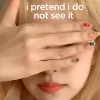 😑 i pretend i do not see it pretend, see, ignore, cover eyes, face, hand telegram sticker