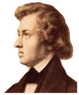 😕 Frederic Chopin Chopin, composer, music, portrait telegram sticker