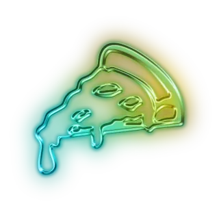 🍕 pizza, food, slice, neon, cheese, italian food telegram sticker