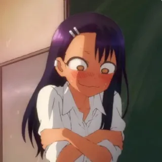 😳 Nagatoro Don't Toy with Me, Miss Nagatoro Anime, Personaggio, imbarazzato/a, arrossendo, carino/a, scolaretta telegram sticker