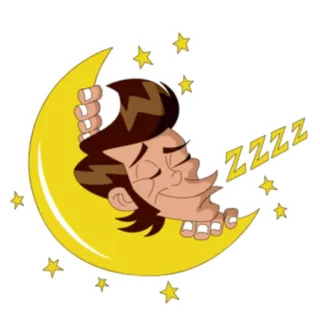 😴 ZZZZ sueño, luna, soñar, dibujos animados, estrellas, descanso, durmiendo telegram sticker