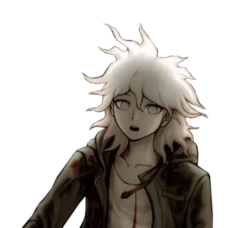 😮 Nagito Komaeda Danganronpa anime, manga, Danganronpa, Nagito Komaeda, blood, character, game telegram sticker