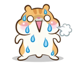😰 仓鼠, 汗, 哭, 难过, 表情符号, 可爱, 动物 telegram sticker