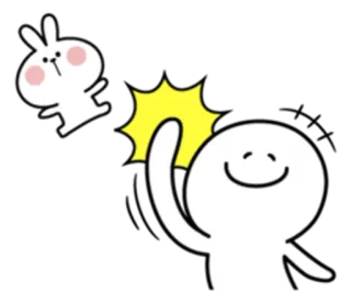 💥 konijn, personage, sticker, cartoon, schattig, vrolijk telegram sticker