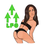 ☝ LFG donna, cartone animato, freccia, celebrazione, slang, internet, forza cazzo telegram sticker