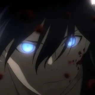 ✖️ Anime, Sangue, Gore, Oscuro, Occhi luminosi, Personaggio, Horror telegram sticker
