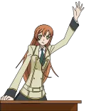 👋 Anime, Chica, Uniforme, Levantando la mano, Dibujos animados telegram sticker