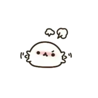 🍥 uroczy, zły, kreskówka, duch, kawaii, wyraz, naklejka telegram sticker