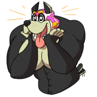 😍 dog, cartoon, mask, stars, animal telegram sticker