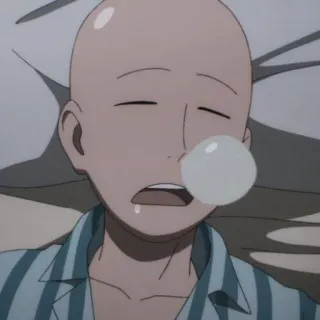 🥊 Saitama One-Punch Man Anime, Saitama, One Punch Man, Łysy, Śpiący telegram sticker