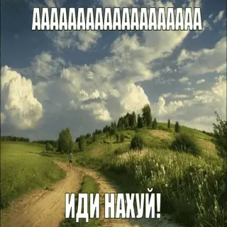 ☹️ AAAAAAAAAAAAAAAAAAAAAAAAA
ИДИ НАХУЙ! céu, nuvens, campo, russo, ofensivo telegram sticker