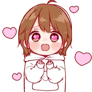 🍬 anime, cute, kawaii, hearts, love, chibi telegram sticker