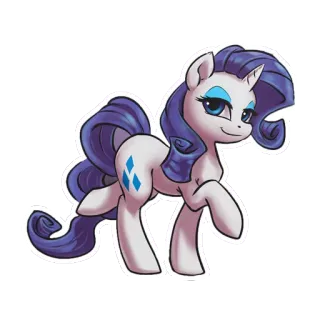 😏 Rarity My Little Pony pony, cartoon, rarity, animal, horse, friendship, magic, cute telegram sticker