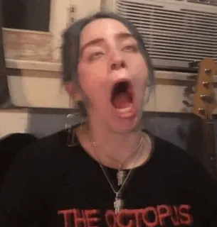 ✨ THE OCTOPUS visage, expression, drôle, Billie Eilish, pieuvre telegram sticker