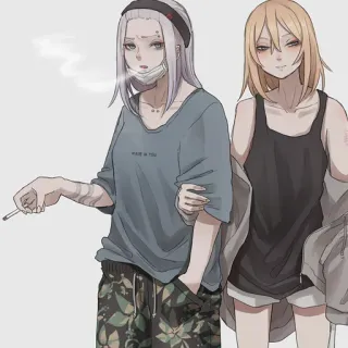 👯‍♀ anime, cigarette, smoking, characters, manga telegram sticker