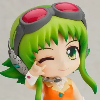 😉 Garota anime, Kawaii, Desenho animado, Chibi, Figura, Cabelo verde, Piscadela whatsapp sticker