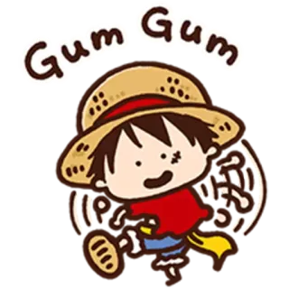 🤔 Monkey D. Luffy One Piece Gum Gum 애니메이션, 원피스, 루피, 고무고무, 만화, 해적, 밀짚모자 telegram sticker
